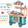 Cucina Giocattolo per Bambini 79,5x33x90,5 cm con 50 Accessori Blu