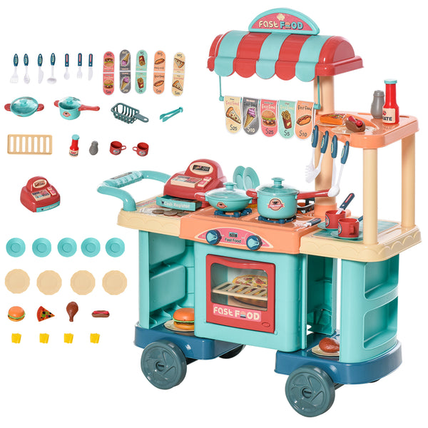 Cucina Giocattolo per Bambini 79,5x33x90,5 cm con 50 Accessori Blu online