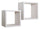Set 2 Mensole Cubo da Parete Quadrato in Fibra di Legno Q-Bis Maxi Rovere Sbiancato