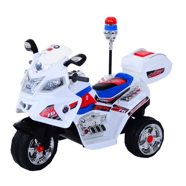 acquista Moto Elettrica Polizia per Bambini 6V con Sirena Police Bianca