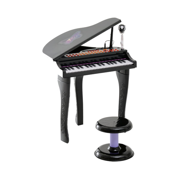 acquista Mini Pianoforte Giocattolo per Bambini con Microfono e Sgabello Nero