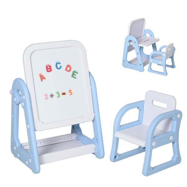online Lavagna Magnetica per Bambini con Sedia Numeri Lettere  Bianca e Blu