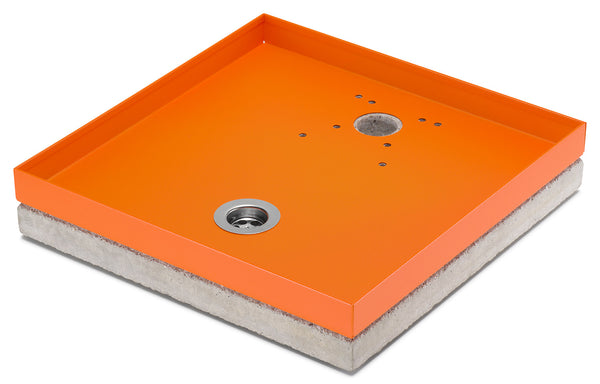 Base Portaciottolo per Fontane 40x40x8 cm in Metallo con Base in Cemento Belfer 42/BSE/10 Arancione acquista