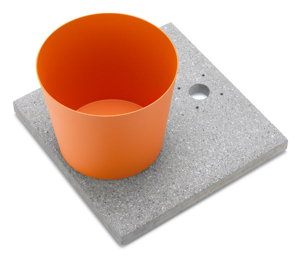 Base con Vaschetta per Fontane con Ghiera Piccola 40x40x5 cm in Cemento Belfer 42/BSE/4 Arancione online
