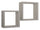 Set 2 Mensole Cubo da Parete Quadrato in Fibra di Legno Ginevra Marrone Talpa