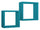 Set 2 Mensole Cubo da Parete Quadrato in Fibra di Legno Ginevra Blu Atollo