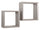 Set 2 Mensole Cubo da Parete Quadrato in Fibra di Legno Ginevra Rovere Grigio New