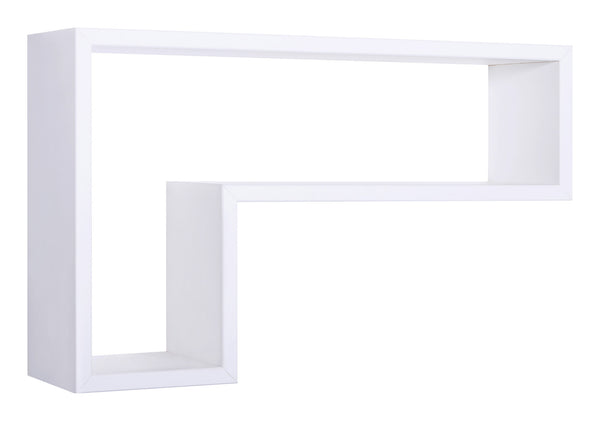 Mensola da Parete a Forma di L 61x37x15,5 cm in Fibra di Legno Lettera Bianco-1