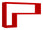 Mensola da Parete a Forma di L 61x37x15,5 cm in Fibra di Legno Lettera Rosso