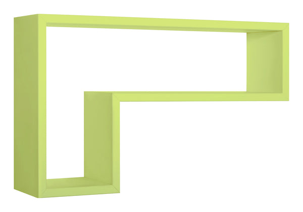Mensola da Parete a Forma di L 61x37x15,5 cm in Fibra di Legno Lettera Verde prezzo