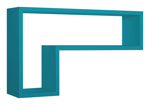 online Mensola da Parete a Forma di L 61x37x15,5 cm in Fibra di Legno Lettera Blu Atollo