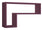 Mensola da Parete a Forma di L 61x37x15,5 cm in Fibra di Legno Lettera Viola Melanzana