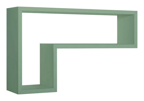 prezzo Mensola da Parete a Forma di L 61x37x15,5 cm in Fibra di Legno Lettera Verde Acqua Marina