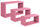 Set 3 Mensole da Parete Rettangolare in Fibra di Legno Trittico Rosa Blush