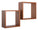 Set 2 Mensole Cubo da Parete Quadrato in Fibra di Legno Q-Bis Ciliegio