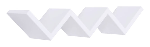 Mensola da Parete Libreria Zigzag 56x15,5 cm in Fibra di Legno Saetta Bianco-1
