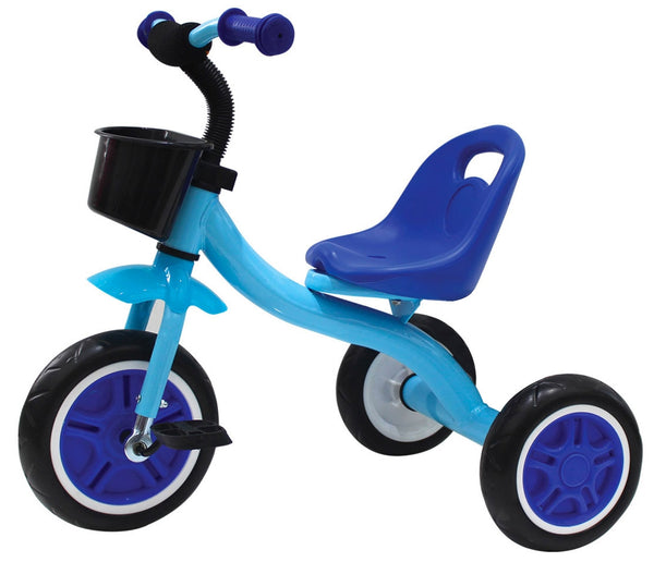 Triciclo per Bambini in Metallo con Pedali e Cestino Kidfun Tricygò Azzurro online