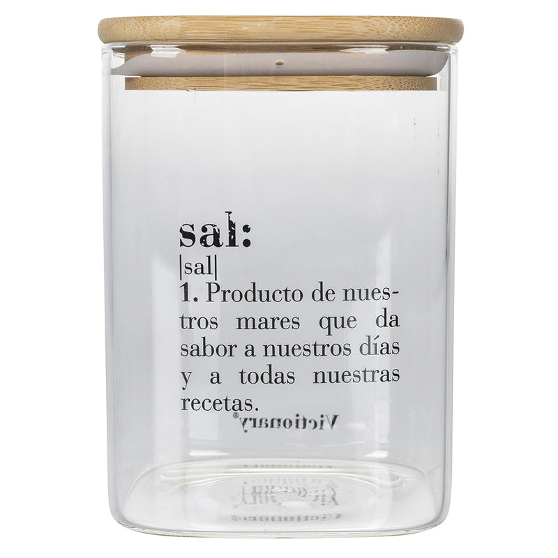 Barattolo Sale con scritta "Sal" 1 Litro in Vetro Villa D’este Home Tivoli Spagnolo-1