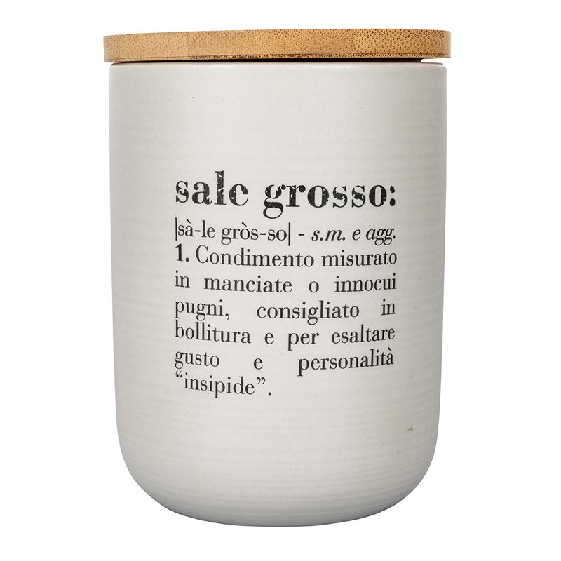 Barattolo Sale Grosso 750 ml in New Bone China Villa D’este Home Tivoli Grigio Chiaro-1