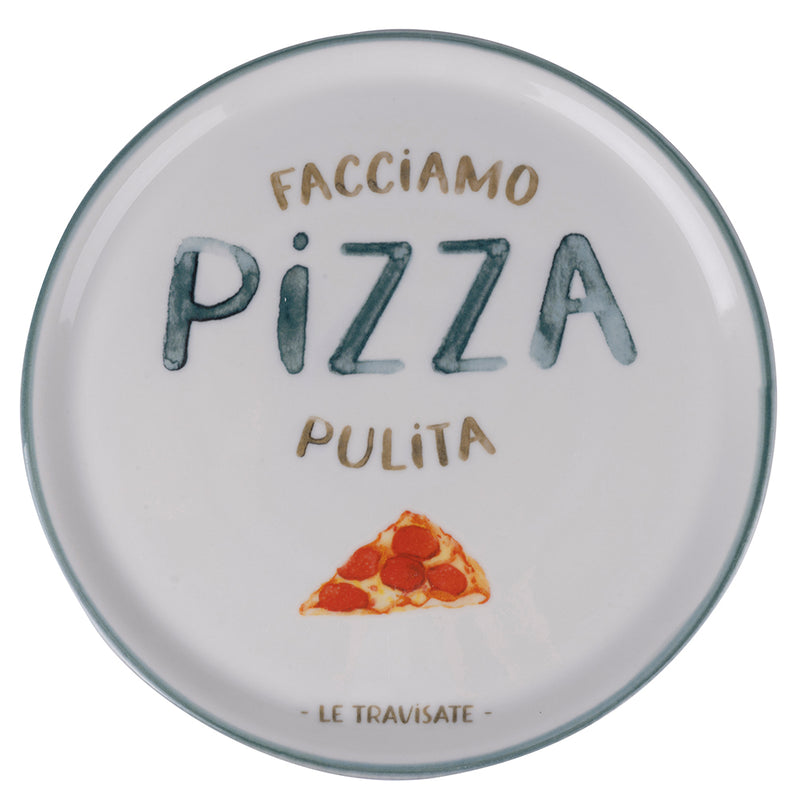 Set 4 Piatti Pizza Ø33x2 cm in Porcellana Villa D’este Home Tivoli Le Travisate Bianco-3