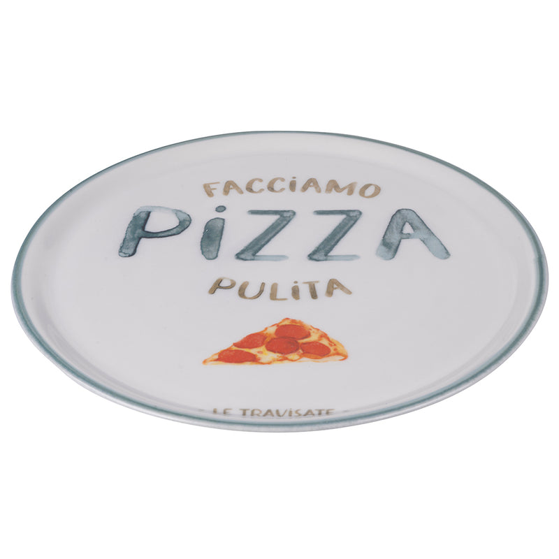 Set 4 Piatti Pizza Ø33x2 cm in Porcellana Villa D’este Home Tivoli Le Travisate Bianco-4
