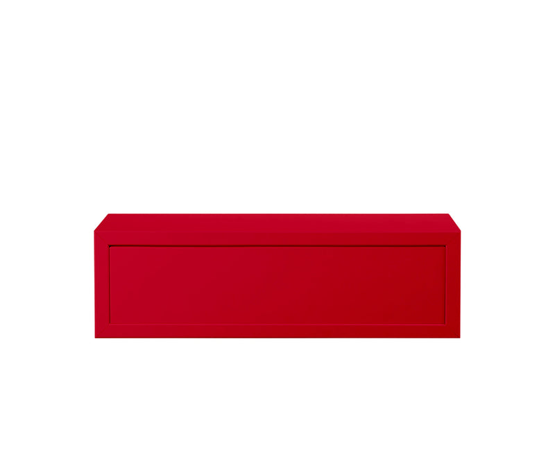 Mensola da Parete 1 Cassetto 45x13,4x20 cm in Fibra di Legno Lego Rosso-3