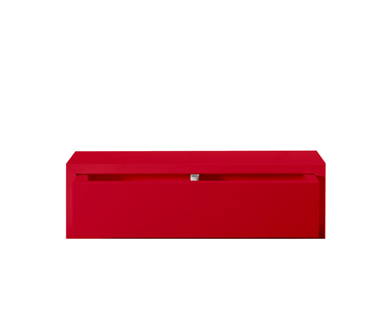 Mensola da Parete 1 Cassetto 45x13,4x20 cm in Fibra di Legno Lego Rosso-5