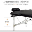 Lettino da Massaggio Fisioterapia 1 Snodo 185x70,1x80 cm in Legno  Nero-4
