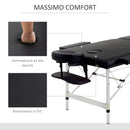 Lettino da Massaggio Fisioterapia 1 Snodo 185x70,1x80 cm in Legno  Nero-6