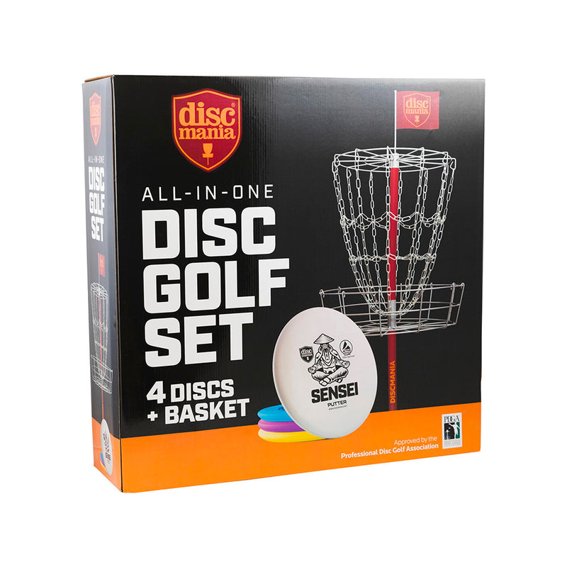 Set Disc Golf con Canestro Basket e 4 Dischi Multicolore-3