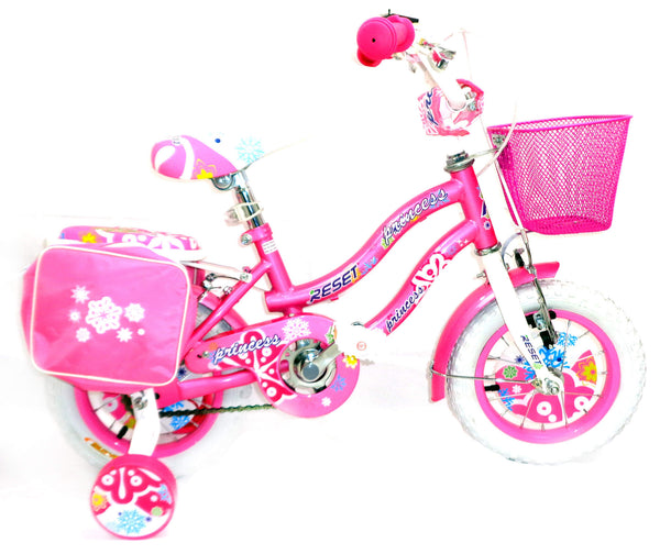 Bicicletta per Bambina 16" 2 Freni con Cestino e Borse Laterali Rosa prezzo