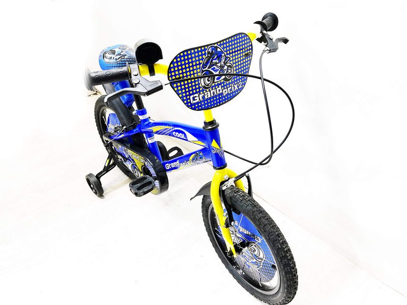 Bicicletta per Bambino 16" 2 Freni con Borraccia e Scudetto Frontale Blu-4