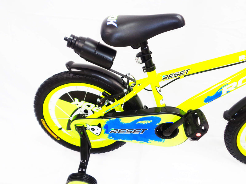 Bicicletta per Bambino 12" 2 Freni con Borraccia e Scudetto Frontale Gialla e Blu-2