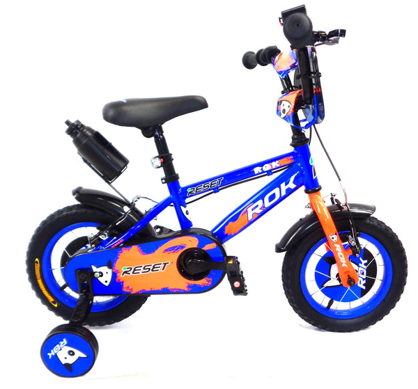 online Bicicletta per Bambino 16" 2 Freni con Borraccia e Scudetto Frontale Blu e Arancione