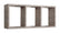 Mensola Rettangolare 3 Scomparti da Parete 70x30x15.5 cm in Fibra di Legno Tristano Rovere Moka