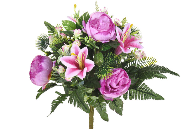 acquista Set 2 Bouquet Artificiale con Peonie Altezza 51 cm