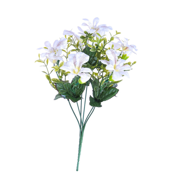 Set 8 Bouquet Artificiali Mini di Orchidee Altezza 30 cm Bianco sconto