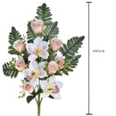 2 Bouquet Artificiali Frontale di Cymbidium e Rose Altezza 43 cm -2
