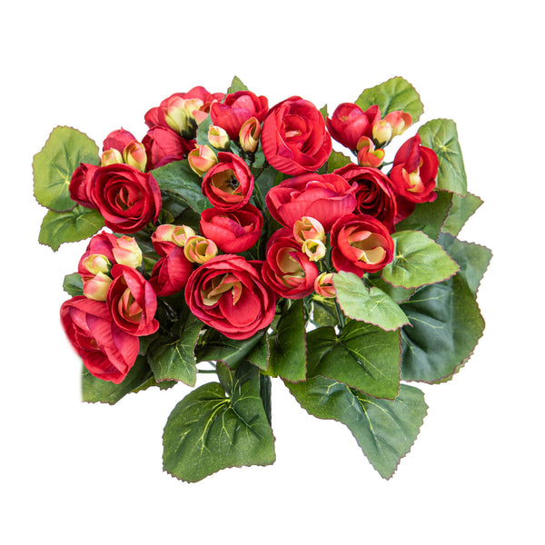 prezzo Set 3 Bouquet Artificiale di Begonia Altezza 28 cm