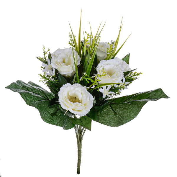 Set 3 Bouquet Artificiali di Lisiantus Altezza 32 cm Bianco online