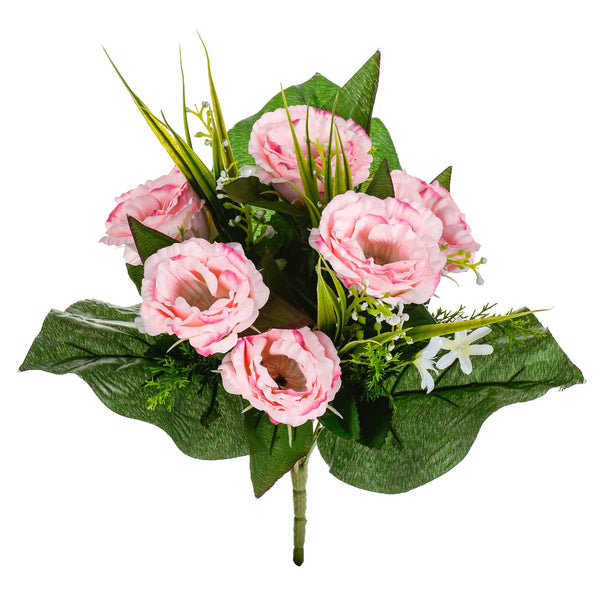 Set 3 Bouquet Artificiali di Lisiantus Altezza 32 cm Rosa prezzo