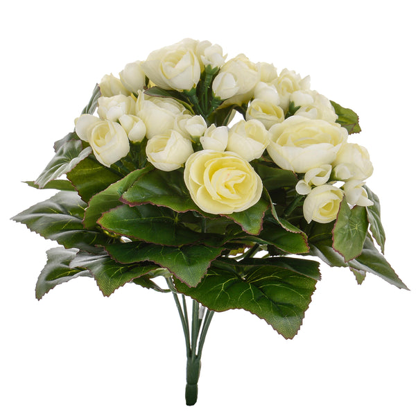 prezzo Set 3 Bouquet Artificiale di Begonia Altezza 28 cm