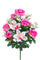 Set 2 Bouquet Artificiale Composto da 14 Fiori Artificiali di Rose e Orchidee Altezza 56 cm Rosa