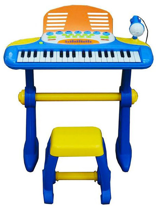 online Pianola 37 Tasti con Sgabello Mp3 e Registratore Kids Joy Gioca e Suona Azzurra
