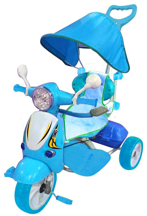 prezzo Triciclo a Spinta Seggiolino Reversibile per Bambini Kids Joy Scooter Boy Blu