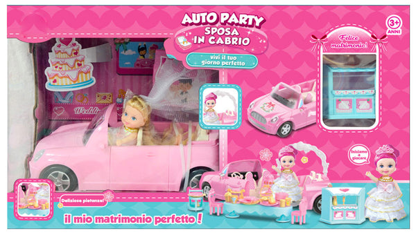 sconto Auto Cabrio con Bambola Sposa e Accessori Kids Joy Auto Party Rosa