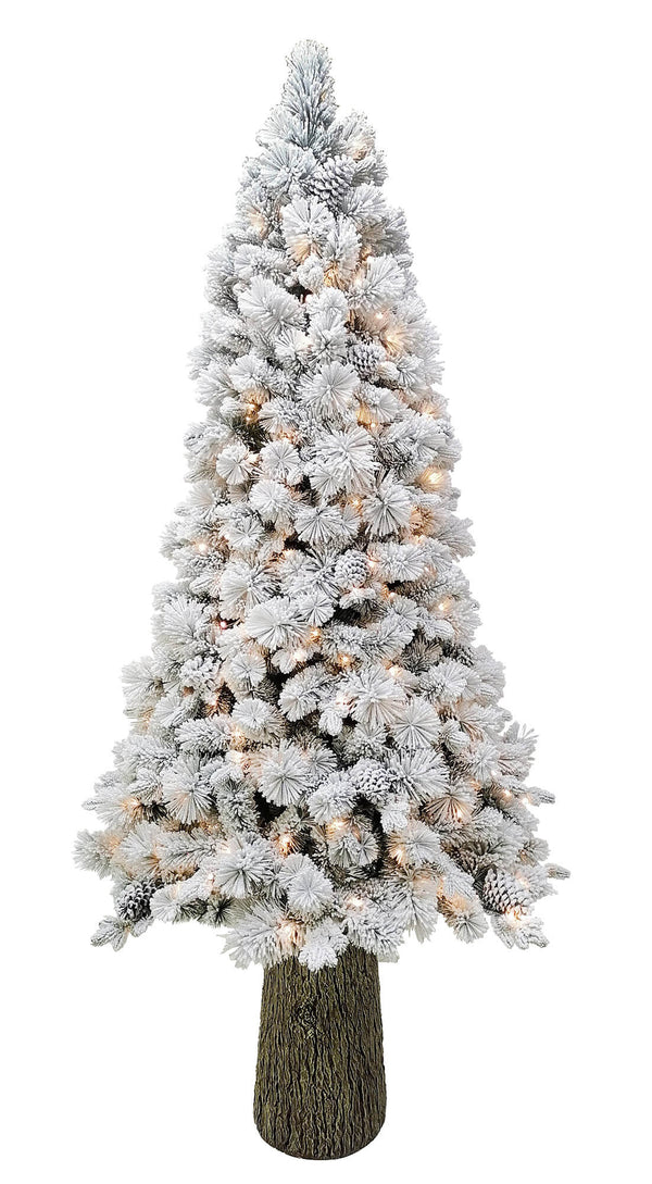 sconto Albero di Natale Artificiale Innevato con Luci LED Abete del Gargano Verde Varie Misure