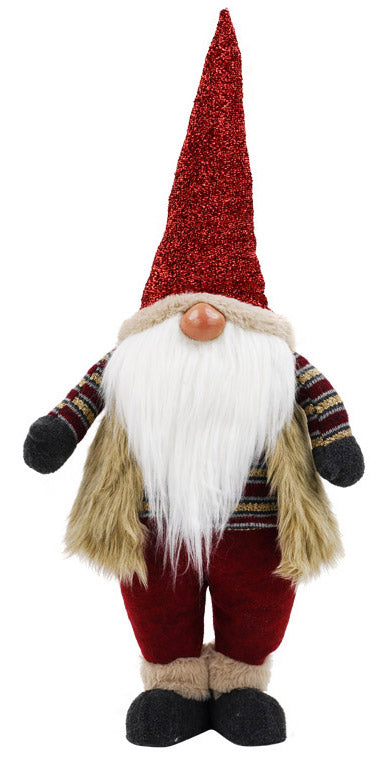 Gnomo di Babbo Natale H70 cm in Tessuto Rosso acquista