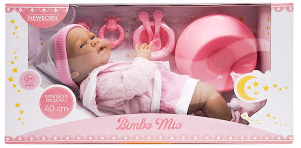 Bambola Bebè Bimbo Mio H40 cm con Accessori Rosa prezzo