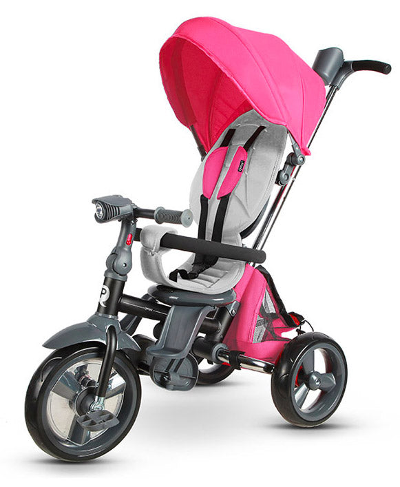 acquista Triciclo Passeggino per Bambini 98x49x105 cm con Seggiolino Reversibile Ciao Rosa